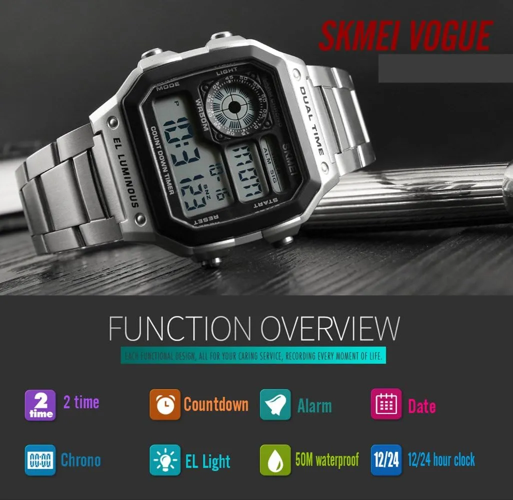 Luxury Digital Quartz Waterproof Wrist Watches Dual Time Countdown Alarm Stopwatch plump trauma peculiar melodrama anvil Backlight Multi-Function Watch FANMIS Men's 