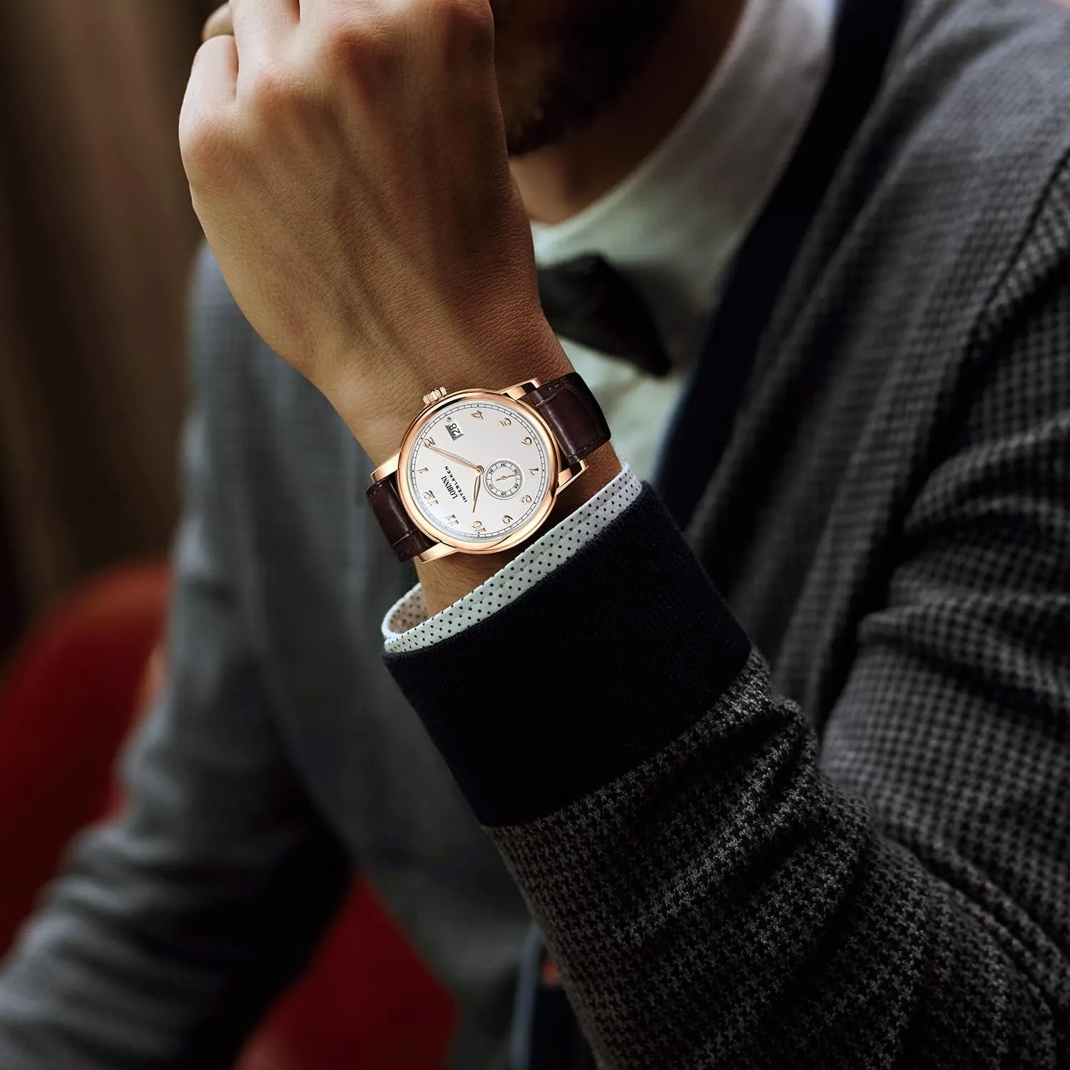 Luxury meander double stress Business Watches LOBINNI Men's Watch Mechanical Automatic Waterproof Wrist Male Dress Fashion 