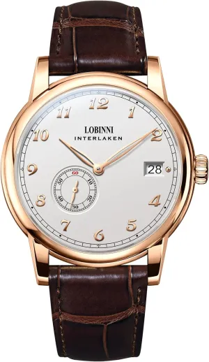 Luxury meander double stress Business Watches LOBINNI Men's Watch Mechanical Automatic Waterproof Wrist Male Dress Fashion 