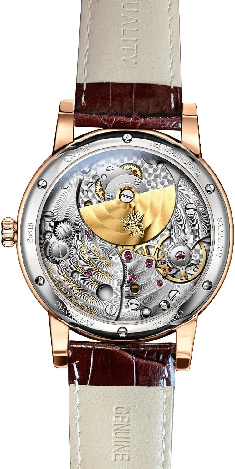 Luxury meander double stress Business Watches LOBINNI Men's Watch Mechanical Automatic Waterproof Wrist Male Dress Fashion 