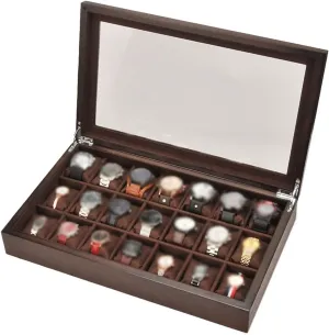 Luxury Watch Holder Multifunctional Jewelry Storage Box (excluding Watches) Watch Case Display census inhibition Organizer Watch Box 21 Cells Large Capacity Watch Organizer Light 