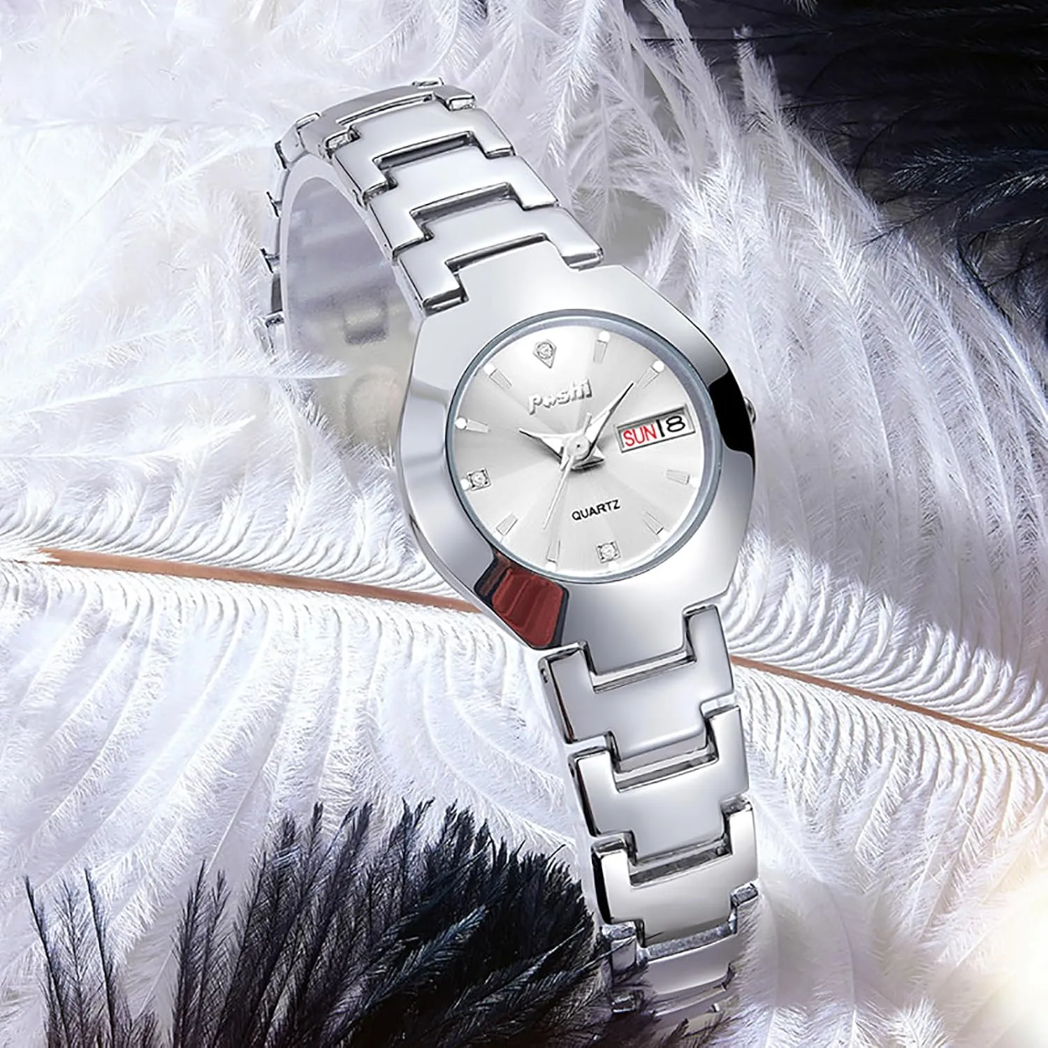 Luxury Women��s Watch Ladies Dress inconclusive Inca Watch Stainless Steel Calendar Waterproof Quartz Watch Gift for Women Ladies Gosasa 