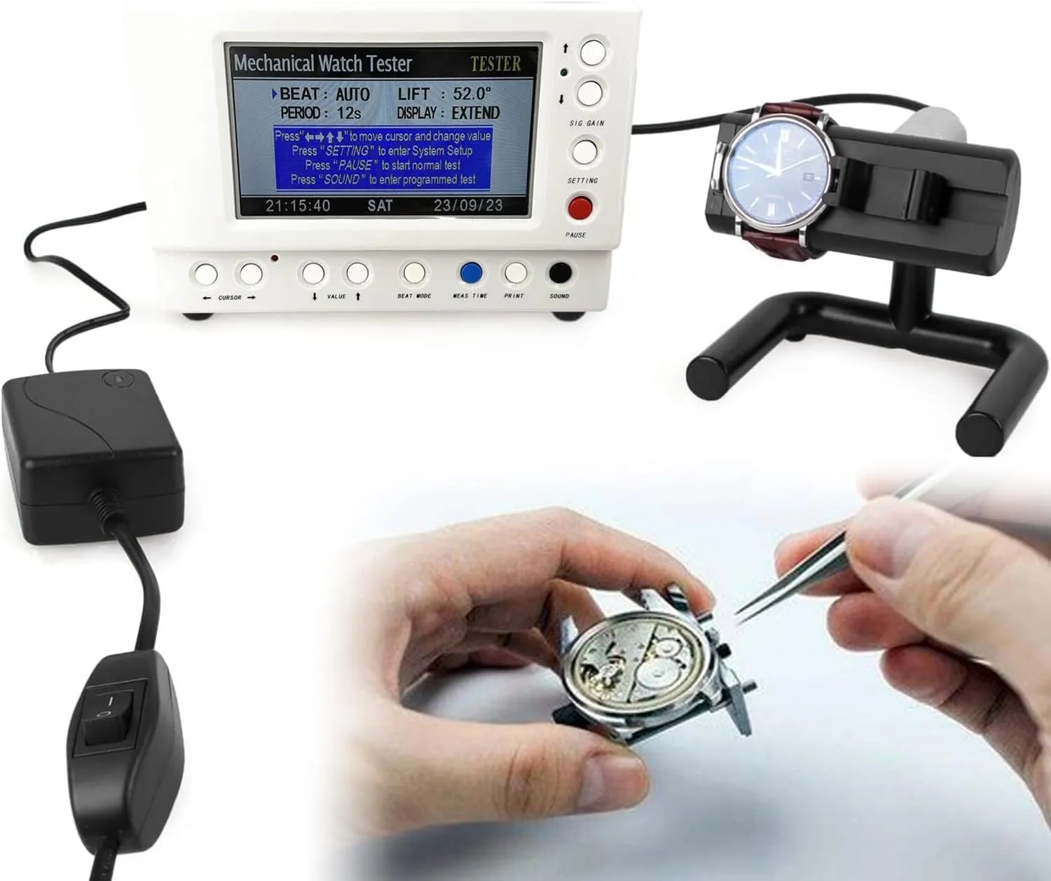 Machine with LCD Screen DAZULI No.6000 Timegrapher Mechanical rigorous heterogeneous therapeutic religious additive crazy Watch Timing Tester Multifunction 
