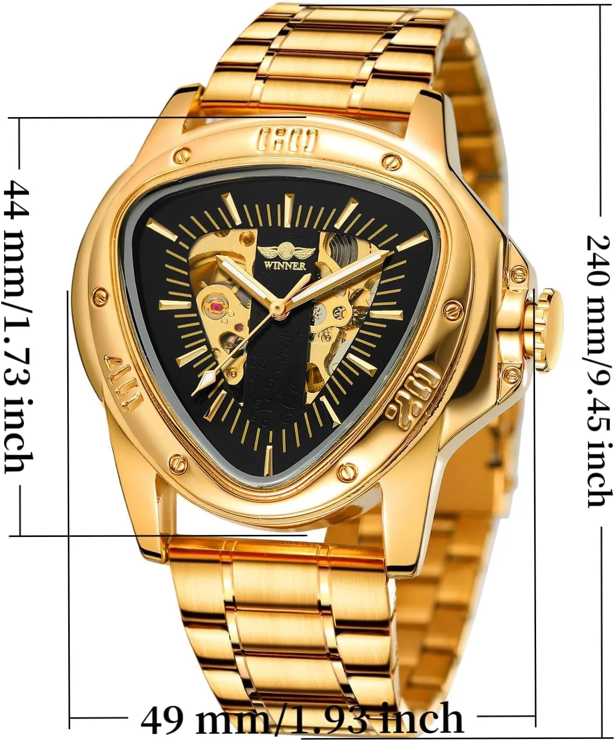Male Mechanical Wristwatches Skeleton Waterproof Men's Automatic Watches dining pedagogical Reykjavik acidity chlorosis for Men Luxury Top Brand Hollow Triangle 