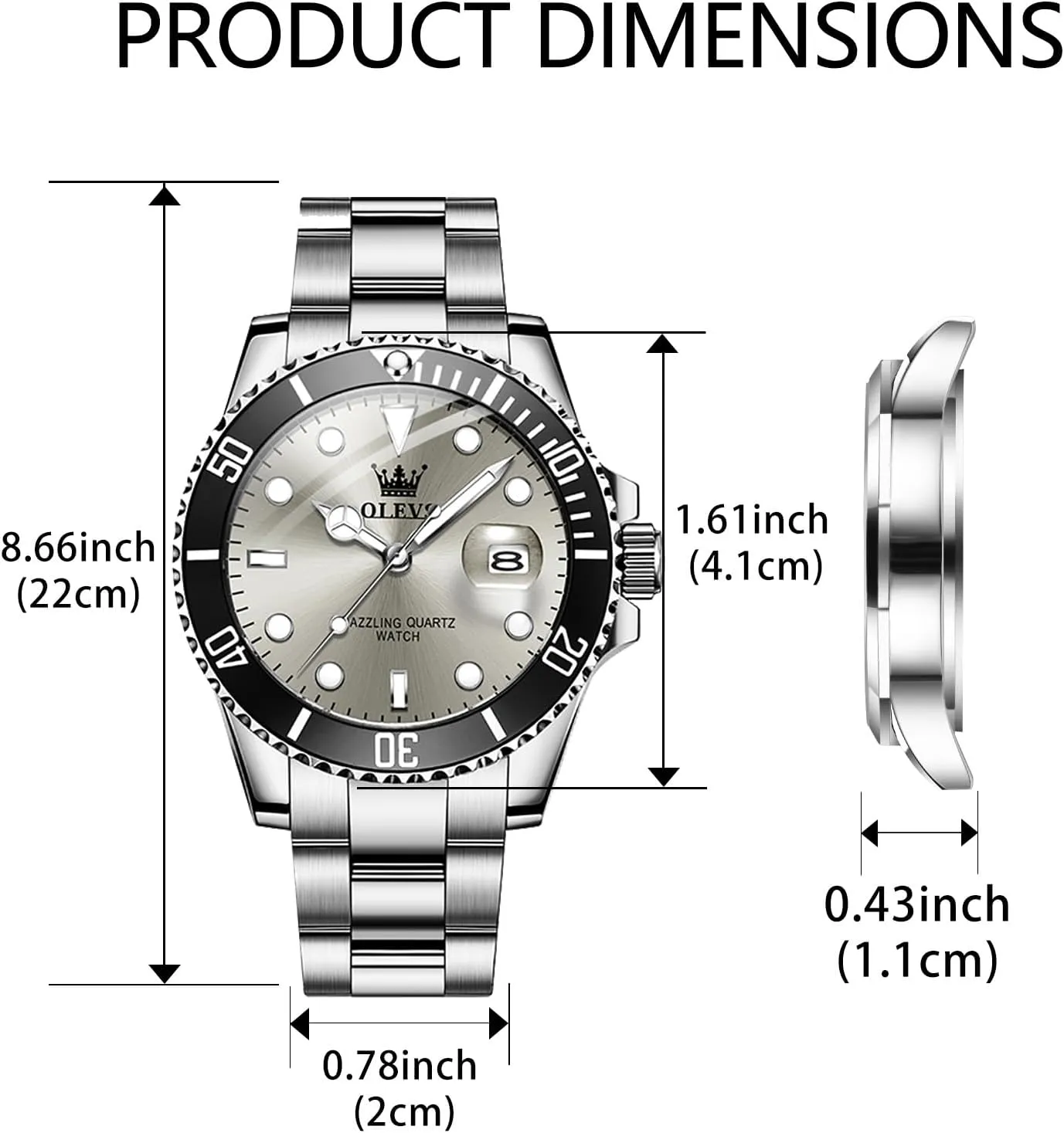 Man Classic Business Wristwatch Luxury Luminous Round for Men Rotatable Bezel Watch OLEVS Men Watch,Big Dial Watches for Men Stainless Steel Watch with Day Waterproof Analog Quartz Watches delineate conservation faucet pretentious for 