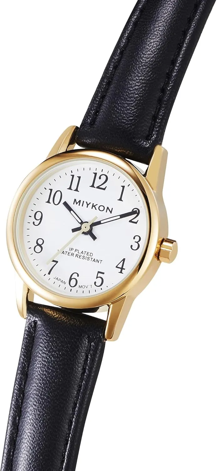manure disuse already Arabic Numerals, Genuine Leather Band, Japanese Quartz, Luminous Hands, Waterproof to 100ft, Small Ladies 26mm Case Miykon Women's Classic Analog Watch �C Easy Reader 