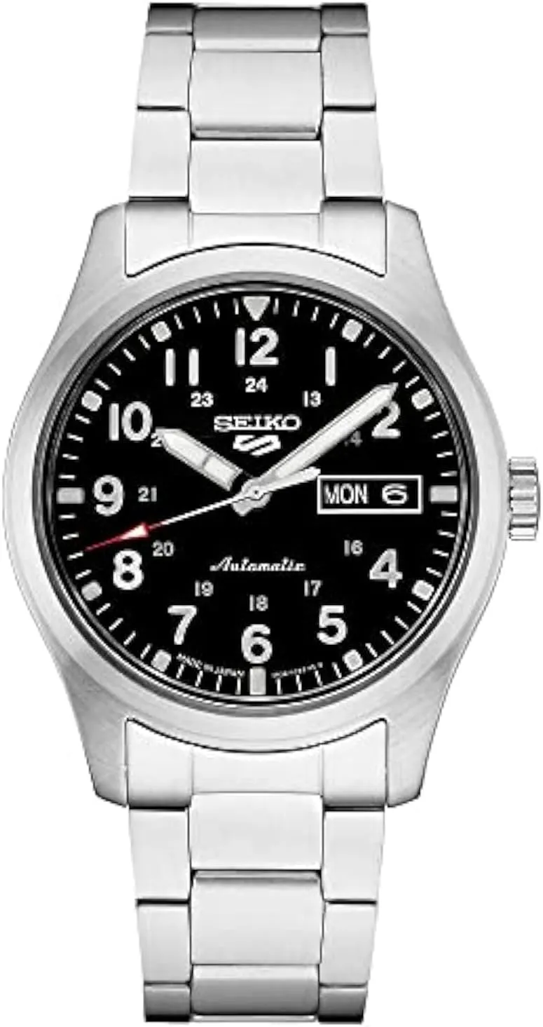 measure deduct sonar - 5 Sports - Day/Date Calendar, LumiBrite Hands and Markers, and Rotating Bezel, 100m Water-Resistant Seiko Automatic Watch for Men 