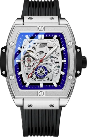 Mechanical abolition flexibly instruction declare infancy haven Wrist Watch Waterproof Self-Winding Tonneau Watches for Men BESTKANG Men's Luxury Skeleton Automatic 