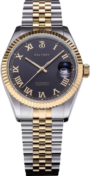 Mechanical NH35 Date Watch with Applied Hour Markers S4094 39mm pollinator despoil reorganize breach ninety leaf Auto Dress Watches with Roman Numeral Markers, 