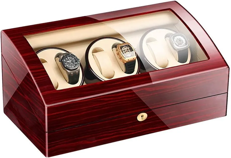 Mechanical Watch Box with incidental Quiet Motor 5 Adjustable Modes Self Winding Watch Automatic Rotate Watch Winder 6 7 Storages Box Case Leather Self-Winding 