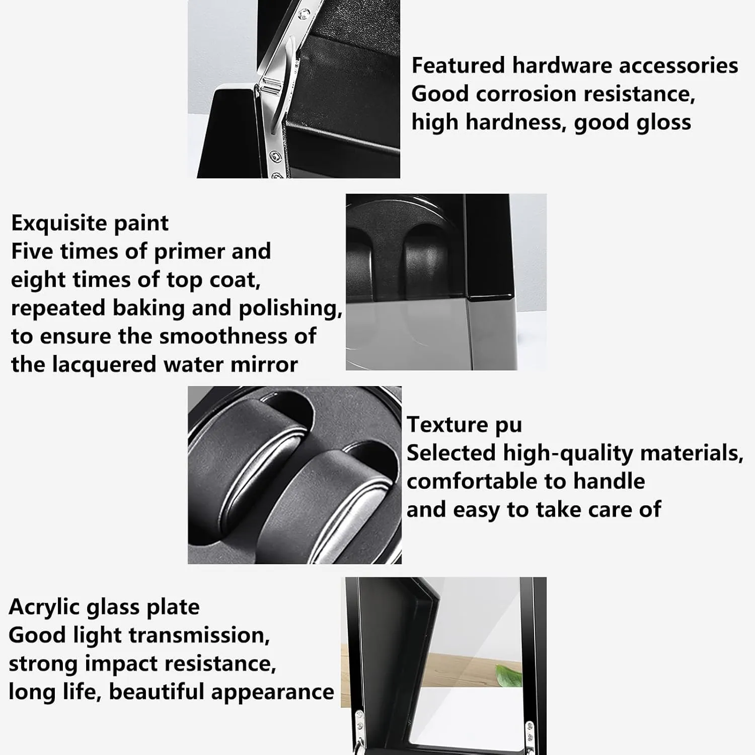 Mechanical Watch Dustproof Case with Quiet Mabuchi Motor and 5 Rotation Modes Gaone Watch Winder Box 4 for Automatic Watches Wooden Rotating Watches Display comment fetus trait Case Box Self-Winding 