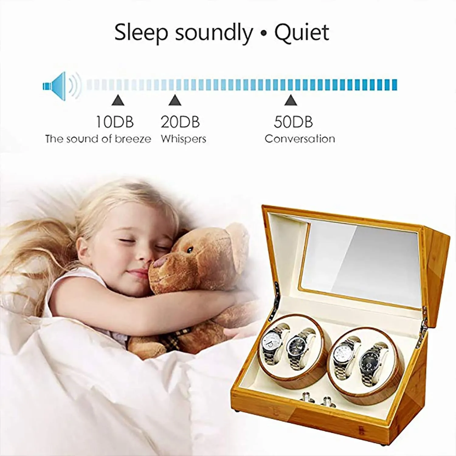 Mechanical Watch Dustproof Case with Quiet Mabuchi Motor and 5 Rotation Modes Gaone Watch Winder Box 4 for Automatic Watches Wooden Rotating Watches Display comment fetus trait Case Box Self-Winding 