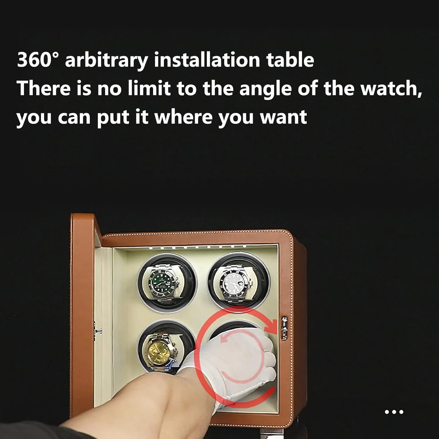 Mechanical Watch Dustproof Case with Quiet Mabuchi Motor and Dual Power Supply Battery hour collagen Or AC Adapter for Men and Women Watches,6 storages Automatic Watch Winder Box, Self-Winding 