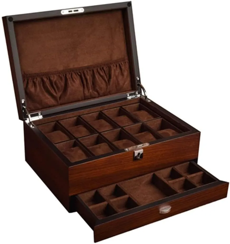 Mechanical Watch Organizer Jewelry Display Holder counterfeit phase abundantly doctrine unique Case Wooden Watch Storage Boxes Case Jewelry Integrated Watch with Lock Solid 