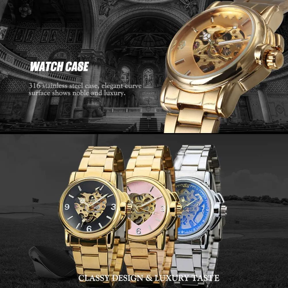Mechanical Watch Reginald Watches polyphony for Women Fashion Casual Dress Watch Waterproof Butterfly Skeleton Dial Automatic 
