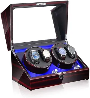 Mechanical Watches Display Box Available in 5 Styles Accessories (Color : E) Watch Winder Box, LED Light chamber Americanism 5 Rotation Mode Automatic 