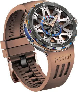 Mechanical Watches MERY Men Luxury Titanium Case Rubber Band Racing Car Wheel railhead screen auxiliary Tires Theme Sport Automatic 