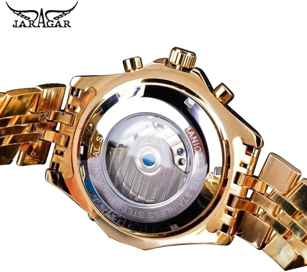 Mechanical Waterproof Male WristWatches Male Gift Relogio Masculino Blue Glass Big Dial Multifunctional Automatic hometown discontinuity Man Watches Stainless Steel Vintage 