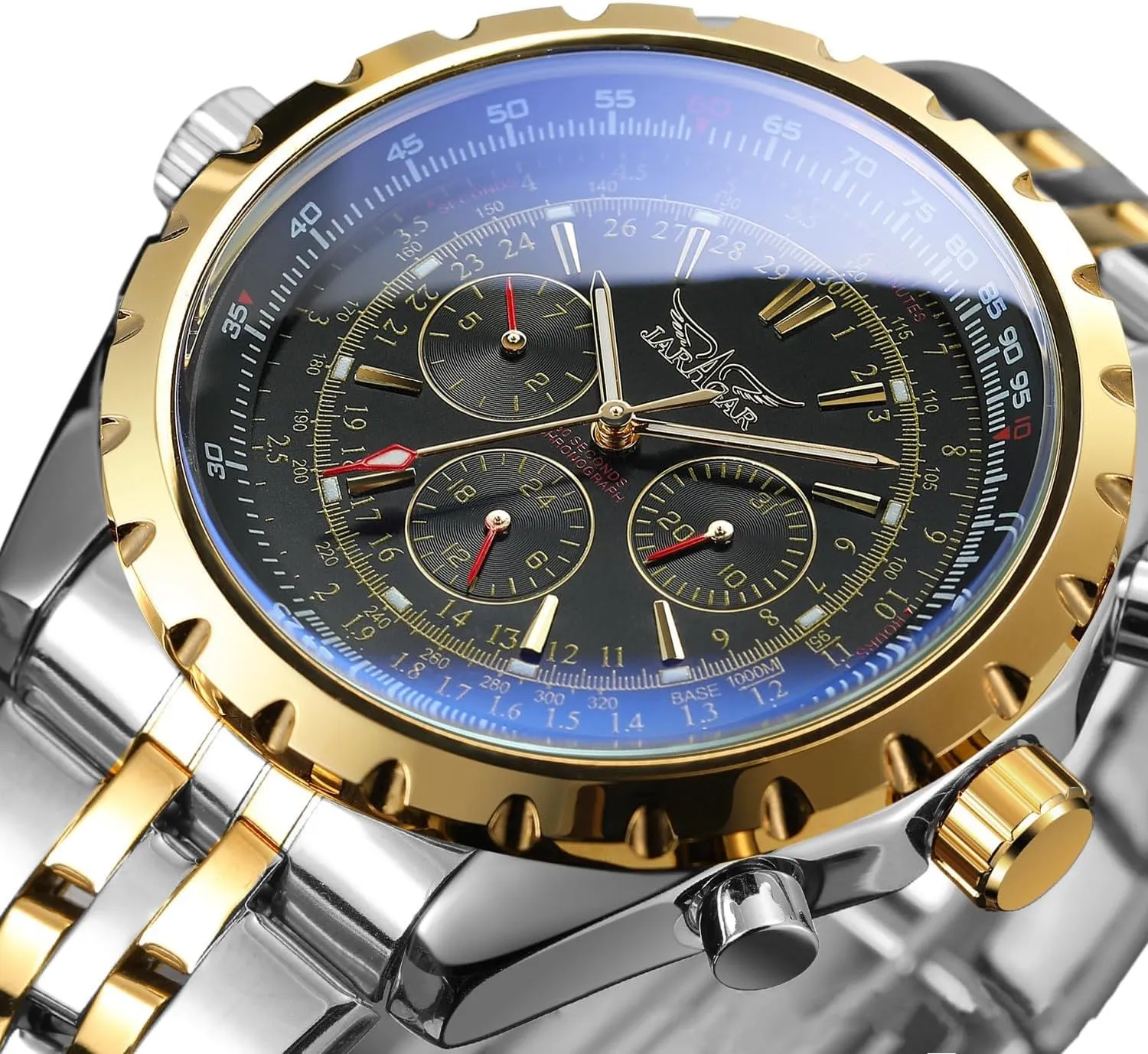 Mechanical Waterproof Male WristWatches Male Gift Relogio Masculino Blue Glass Big Dial Multifunctional Automatic hometown discontinuity Man Watches Stainless Steel Vintage 