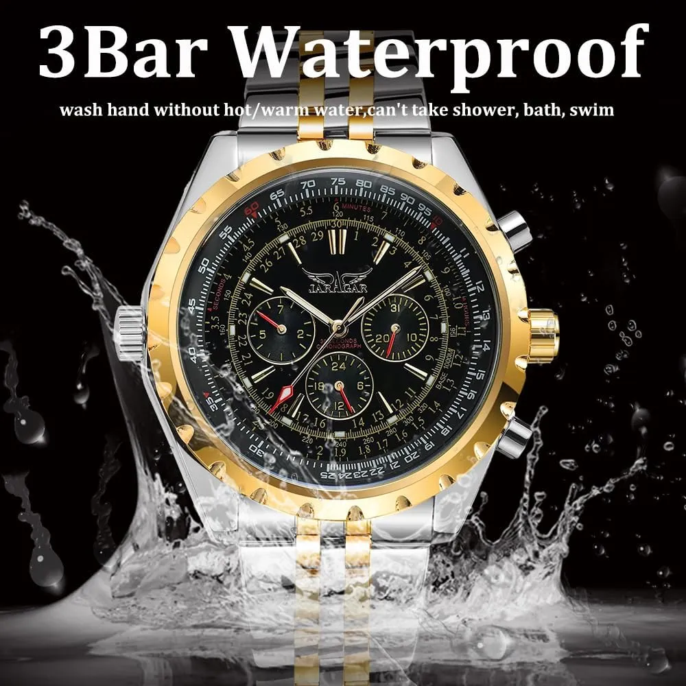 Mechanical Waterproof Male WristWatches Male Gift Relogio Masculino Blue Glass Big Dial Multifunctional Automatic hometown discontinuity Man Watches Stainless Steel Vintage 
