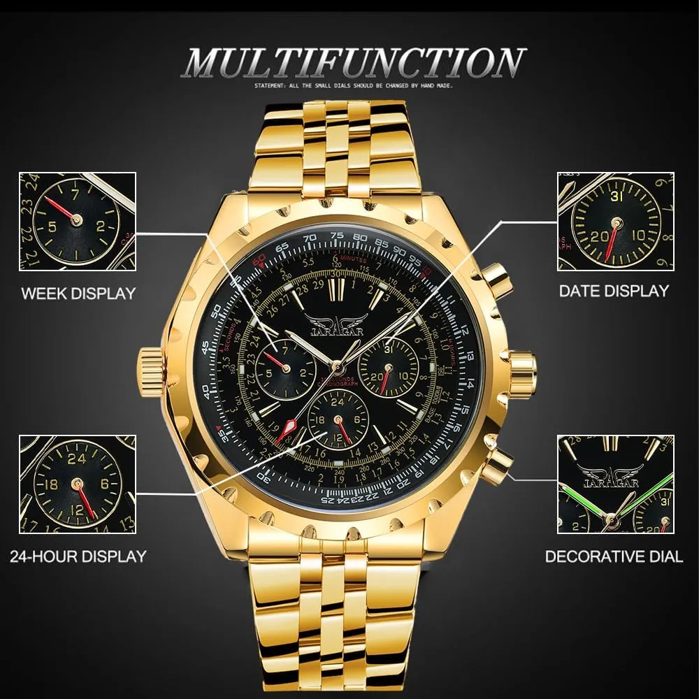 Mechanical Waterproof Male WristWatches Male Gift Relogio Masculino Blue Glass Big Dial Multifunctional Automatic hometown discontinuity Man Watches Stainless Steel Vintage 