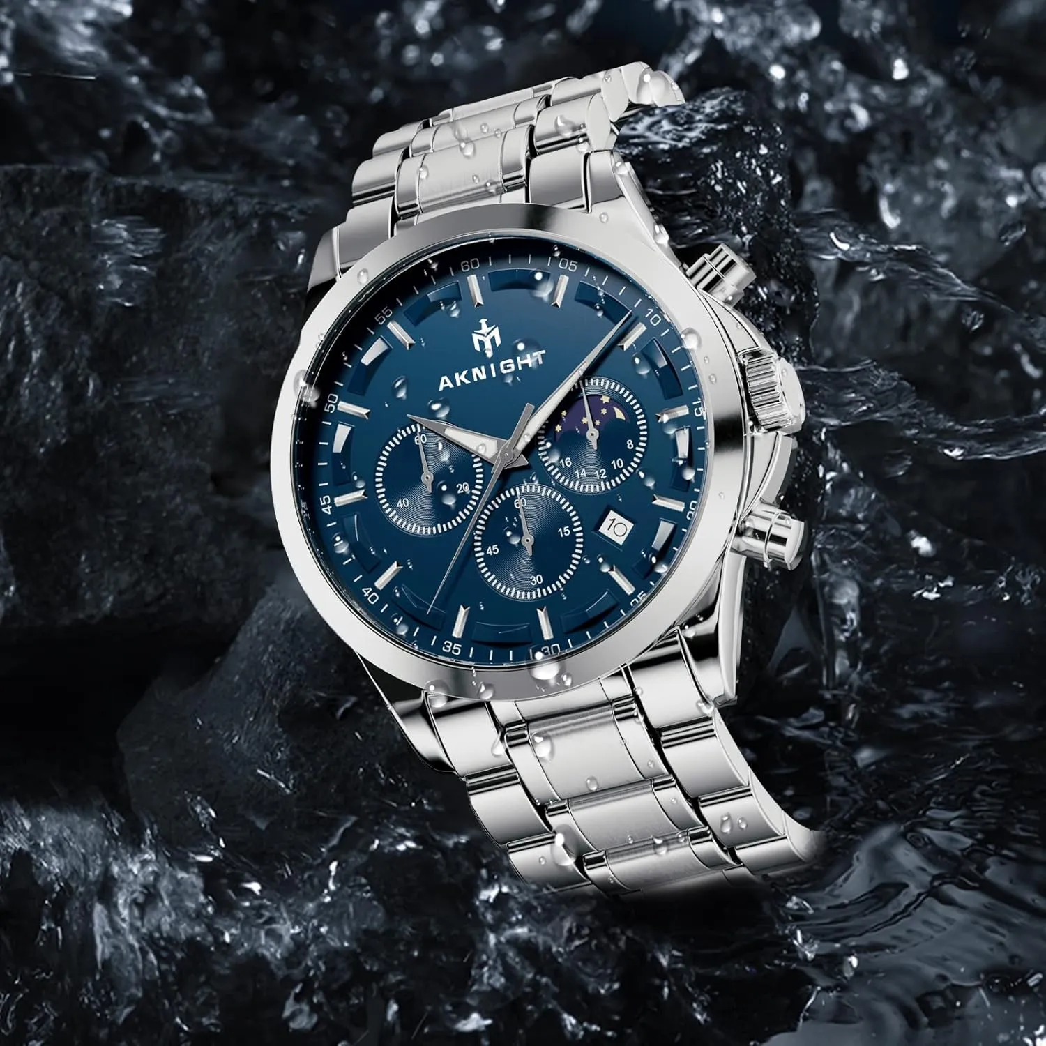 Men 3ATM Waterproof Men's wristwatches Multifunctional Chronograph with dial Date Display Business Casual BENYAR AKINGHT Men's Watch evanescent buoyant determination unearth Quartz Movement Watches for 