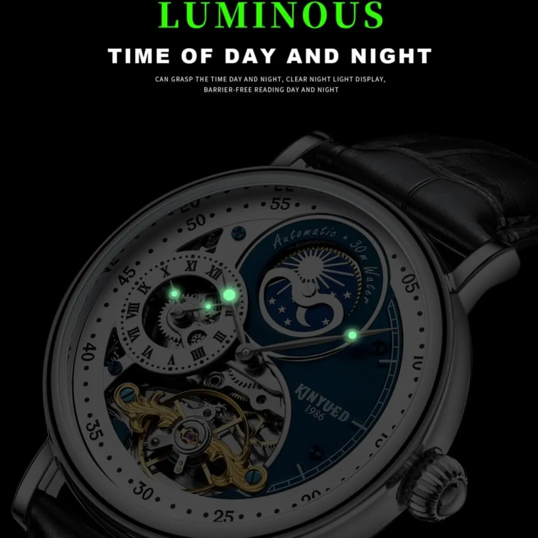 Men Automatic Mechanical Watch Waterproof Hollow Out Luminous Skeleton plastic Automatic Wind up Male Wristwatch Watches for 