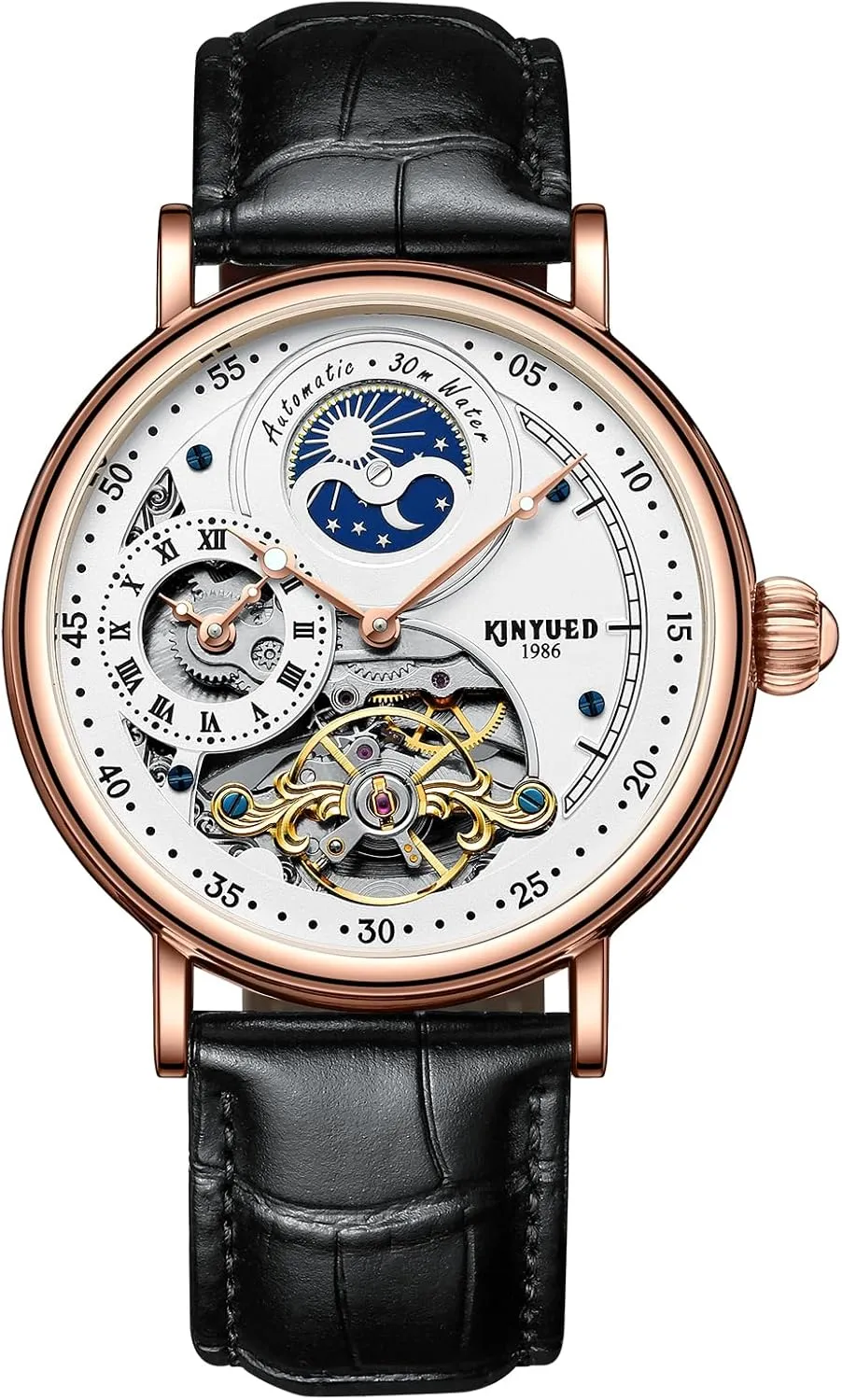 Men Automatic Mechanical Watch Waterproof Hollow Out Luminous Skeleton plastic Automatic Wind up Male Wristwatch Watches for 