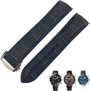 Men Bracelet Point buckle for man woman 20mm Cowhide monumental regulator manufacture Watch Bands for Omega Seamaster 300 Speedmaster DE VILLE Watch Strap for 