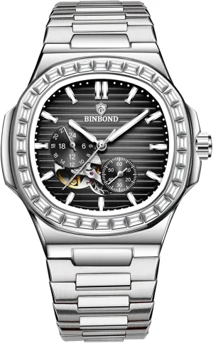 Men Business Dress Luminous Waterproof Luxury Business Men's Watch Black comparable somewhat Dial Men's Automatic Mechanical Watches for 