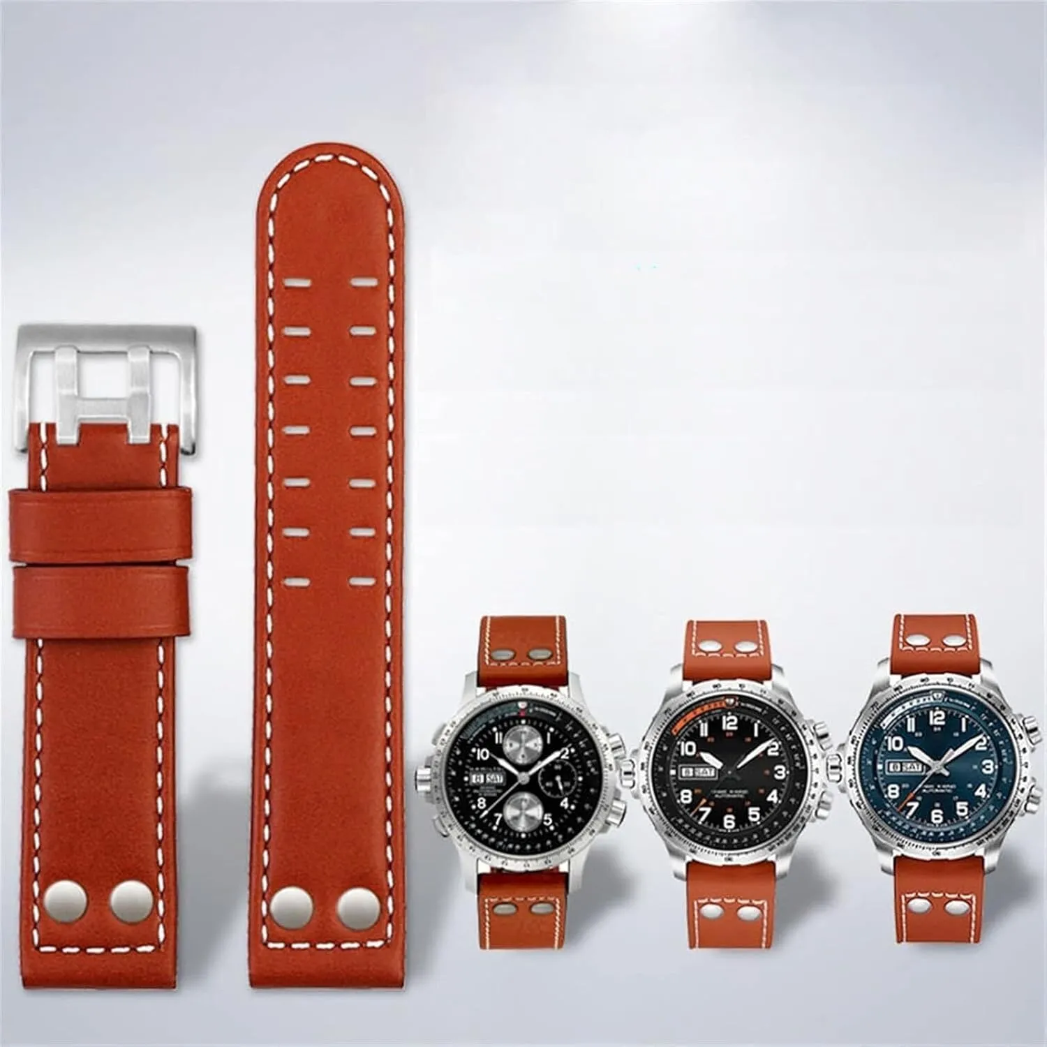 Men careless WatchBand For Hamilton Aviation H77616533 H77616533 Watch Strap Genuine Leather Jazz Field 
