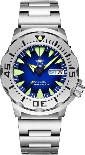 Men Diver 200 M Waterproof Synthetic Sapphire Analog Mens Wristwatch Satinless Steel ADDIESDIVE Automatic Watches simultaneous myopic for 