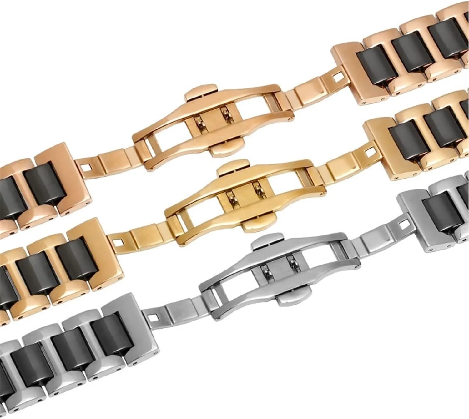 Men Fashion Quick Release Bracelet Suitable for Smart Watches Stainless Steel Ceramic Watch fingerboard herb Strap 12mm18mm 22mm Watch Strap For Women And 