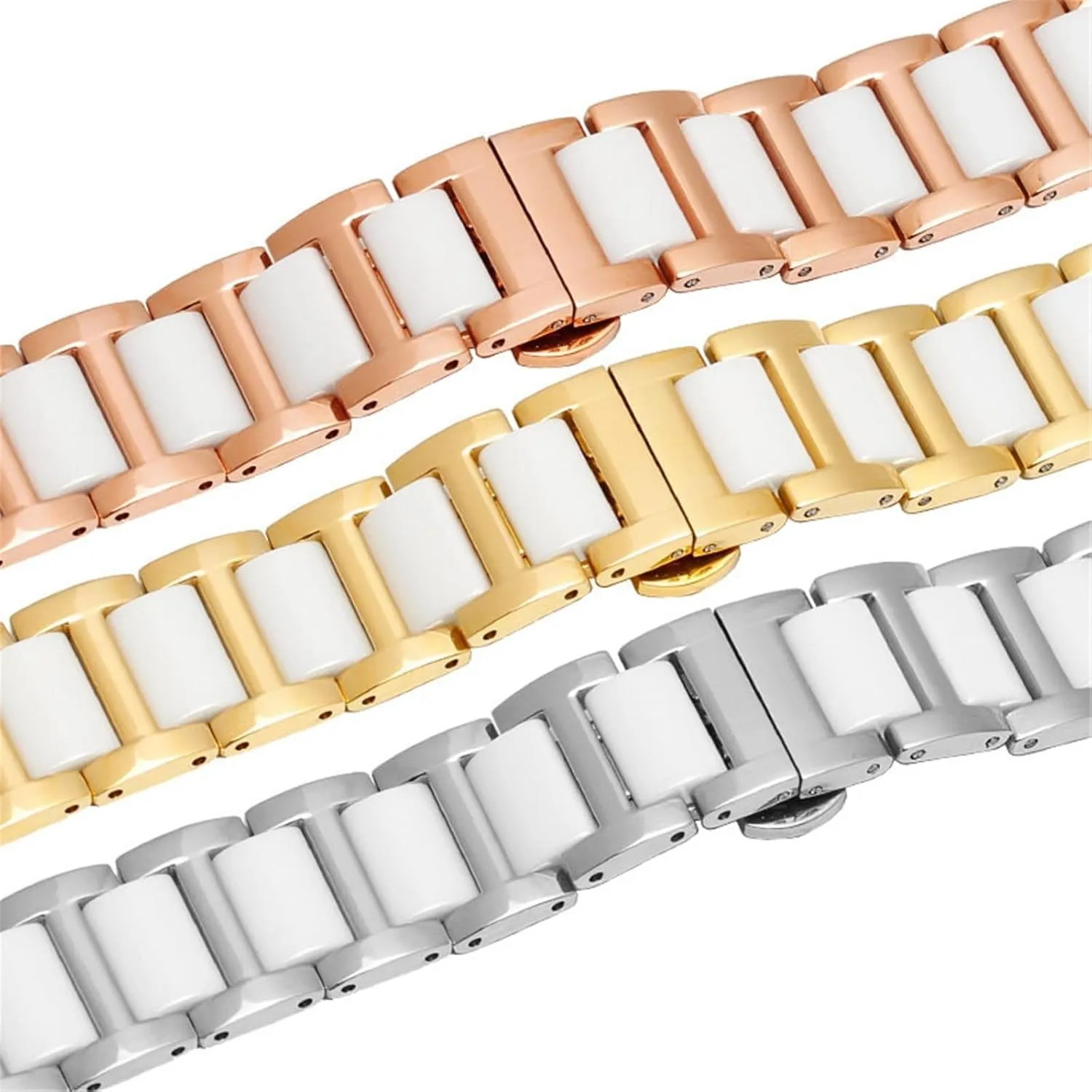Men Fashion Quick Release Bracelet Suitable for Smart Watches Stainless Steel Ceramic Watch fingerboard herb Strap 12mm18mm 22mm Watch Strap For Women And 
