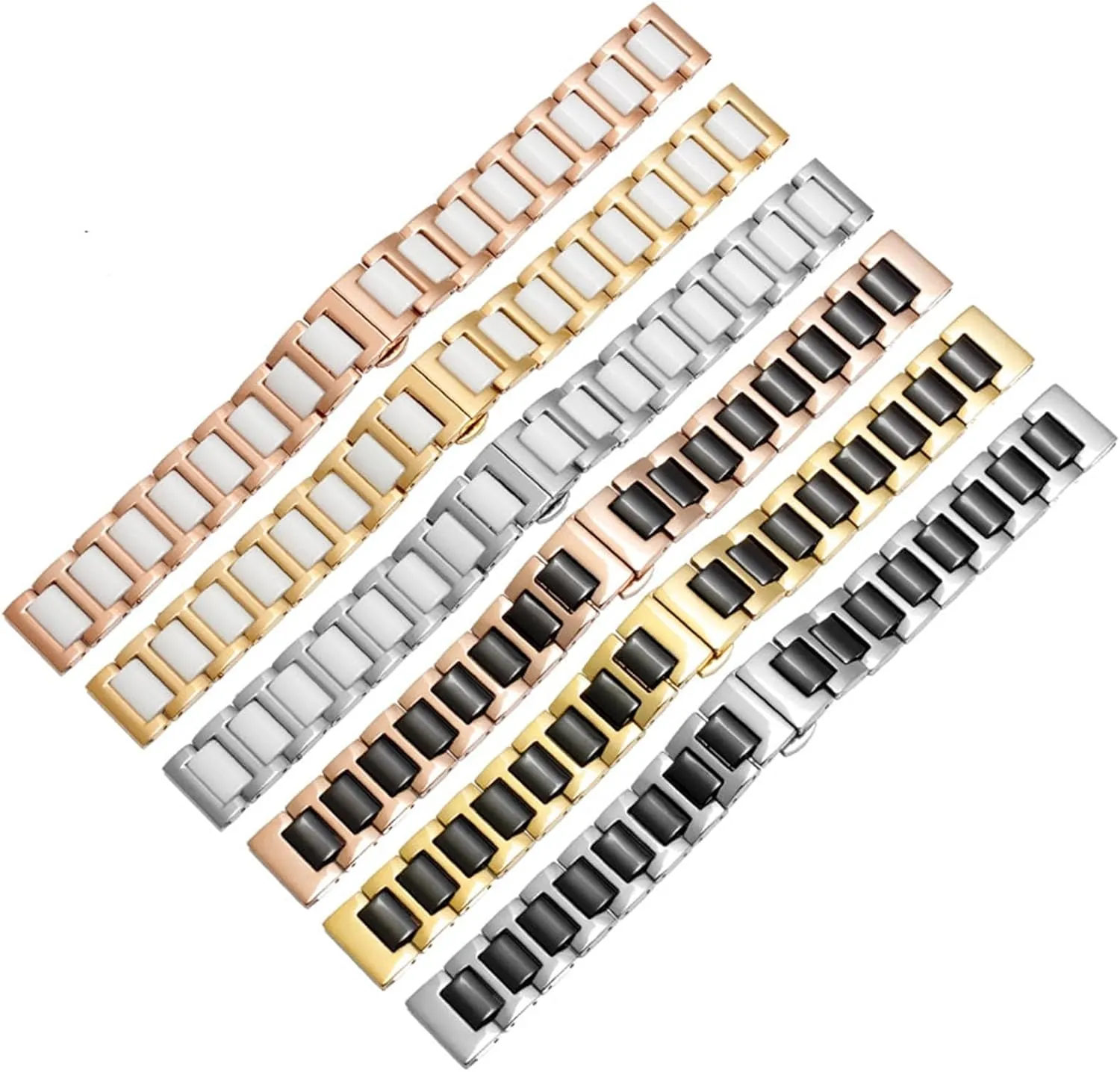 Men Fashion Quick Release Bracelet Suitable for Smart Watches Stainless Steel Ceramic Watch fingerboard herb Strap 12mm18mm 22mm Watch Strap For Women And 