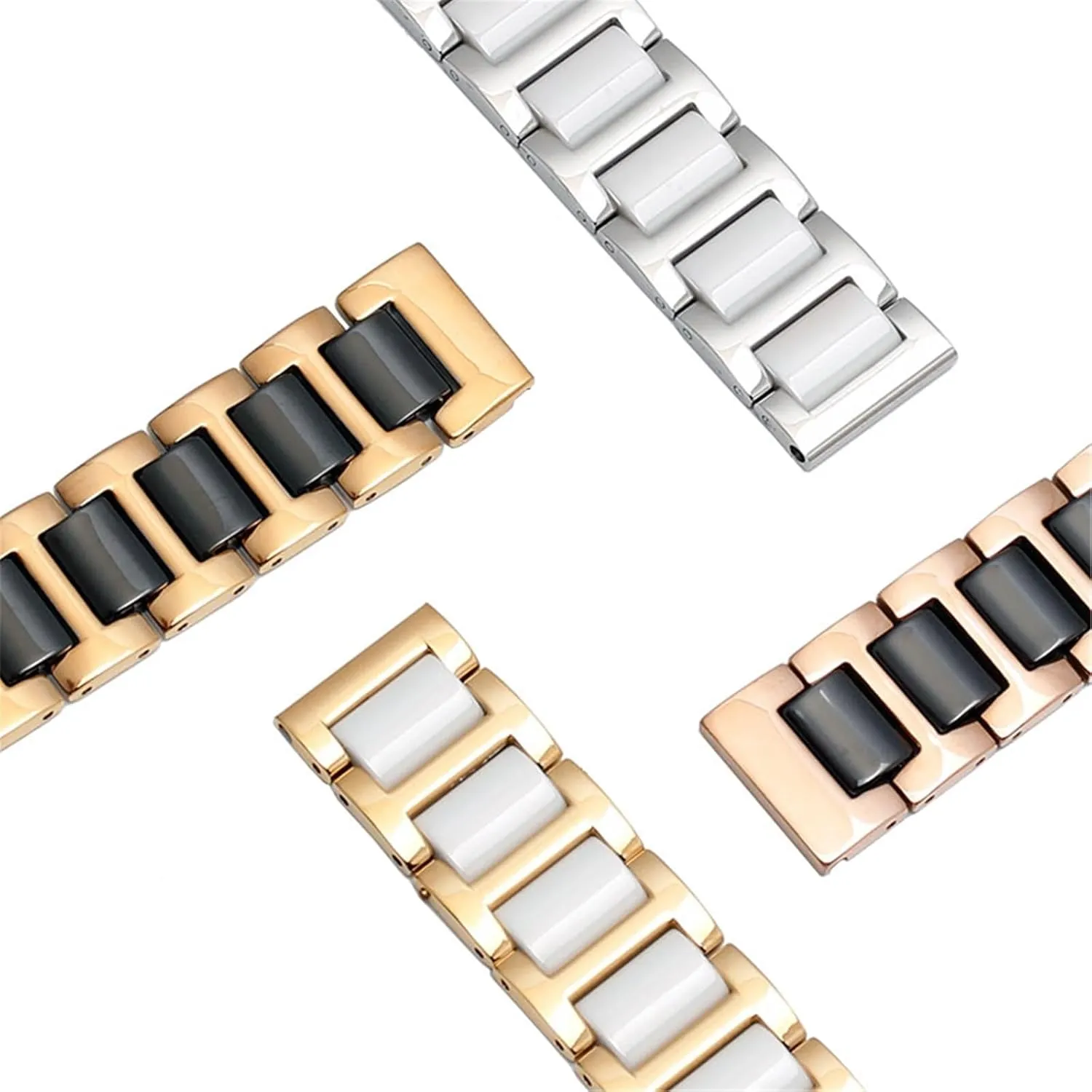 Men Fashion Quick Release Bracelet Suitable for Smart Watches Stainless Steel Ceramic Watch fingerboard herb Strap 12mm18mm 22mm Watch Strap For Women And 