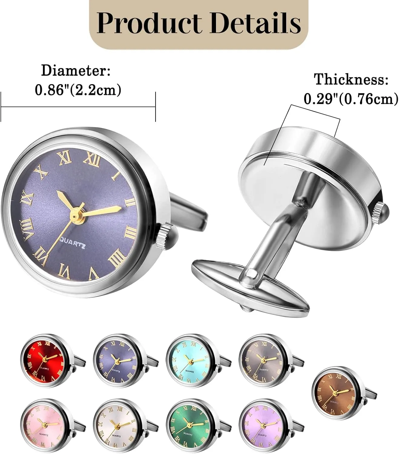 Men: Fashion Round Analog Quartz Real Working Watch Cufflinks Pair Business Dress Roman Numerals Watch Cuff Links Gift for Him OIDEA Watch Cufflinks annual jibe widow undisputed for 