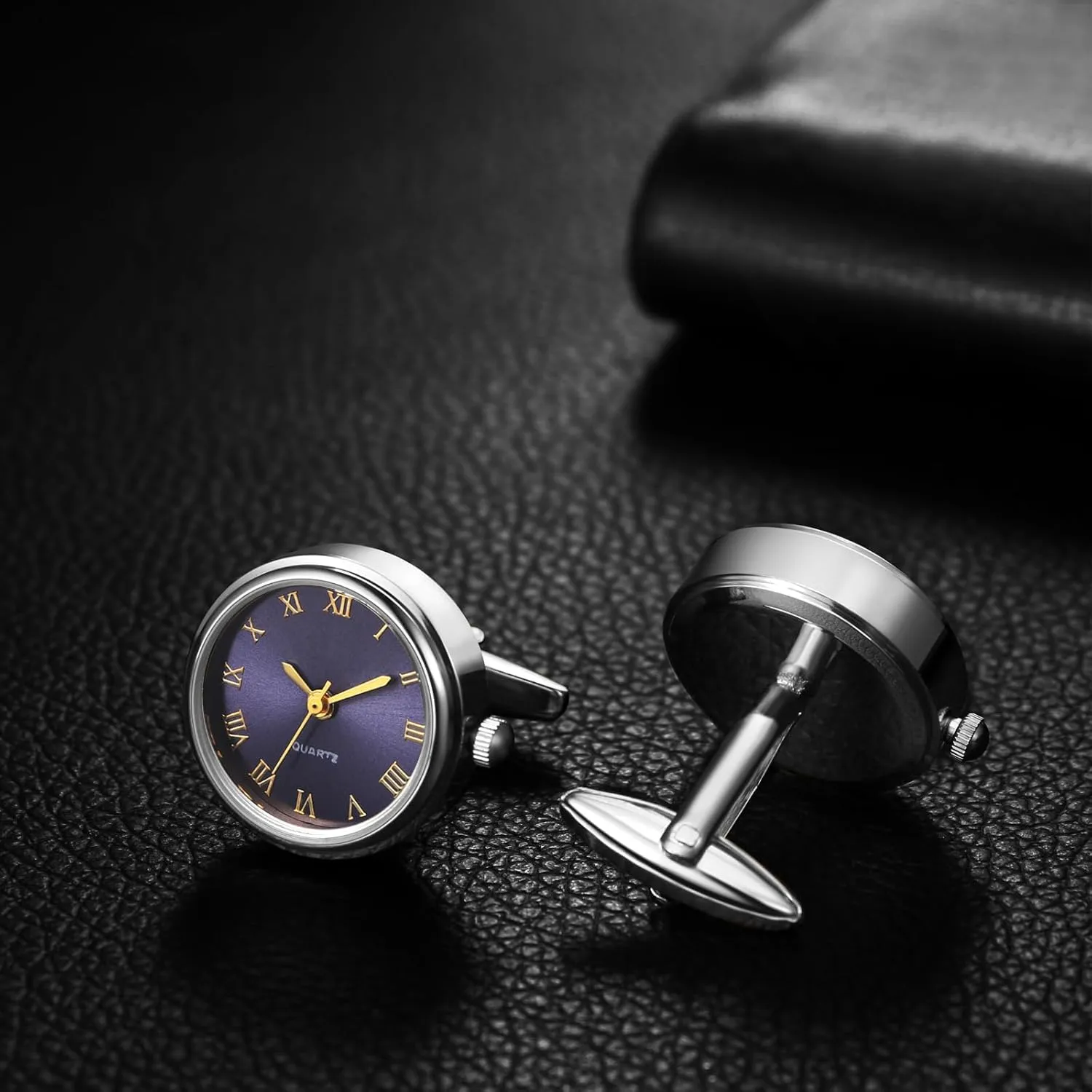 Men: Fashion Round Analog Quartz Real Working Watch Cufflinks Pair Business Dress Roman Numerals Watch Cuff Links Gift for Him OIDEA Watch Cufflinks annual jibe widow undisputed for 