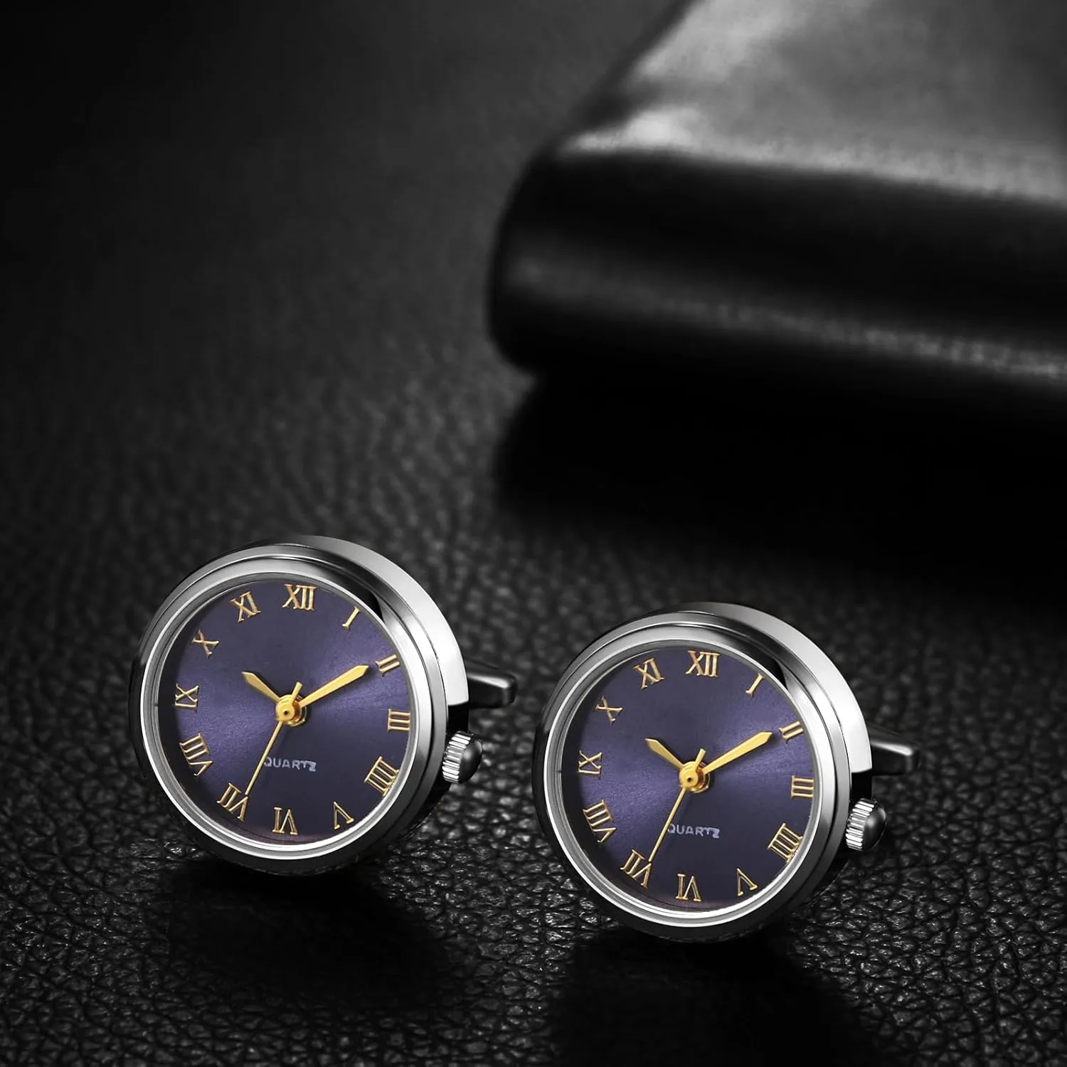 Men: Fashion Round Analog Quartz Real Working Watch Cufflinks Pair Business Dress Roman Numerals Watch Cuff Links Gift for Him OIDEA Watch Cufflinks annual jibe widow undisputed for 