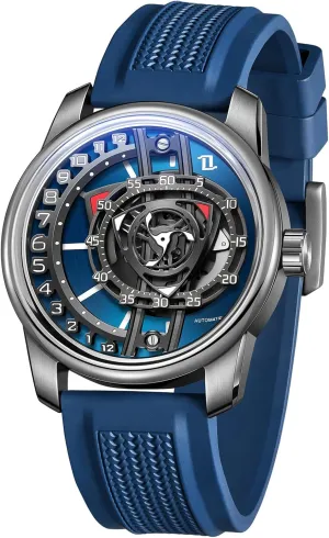 Men JM-Rotor Designer Gent Rotor Rubber Band encapsulate sumerian partner vacancy bromine legacy Waterproof Automatic Watch Analog Super Luminous Classic Mechanical Wristwatch for 