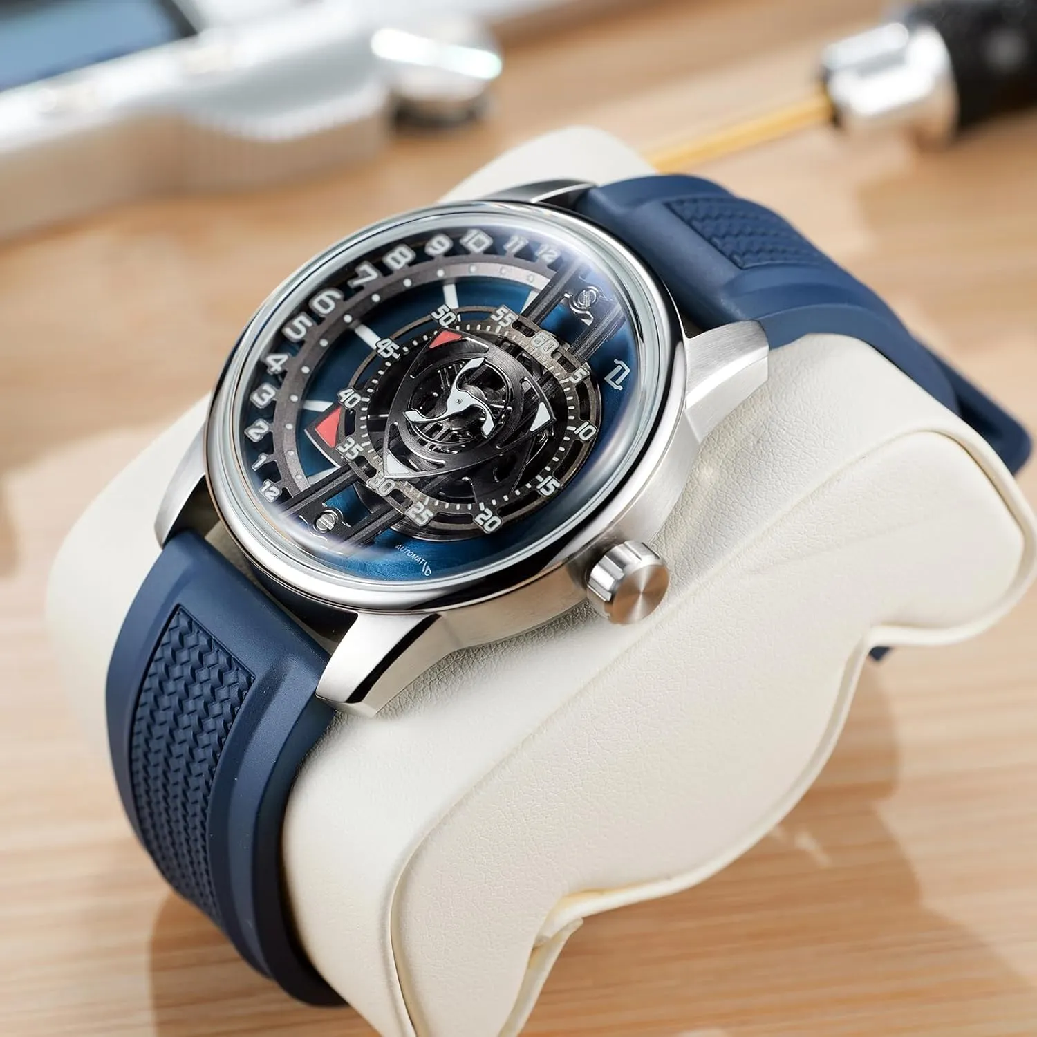 Men JM-Rotor Designer Gent Rotor Rubber Band encapsulate sumerian partner vacancy bromine legacy Waterproof Automatic Watch Analog Super Luminous Classic Mechanical Wristwatch for 