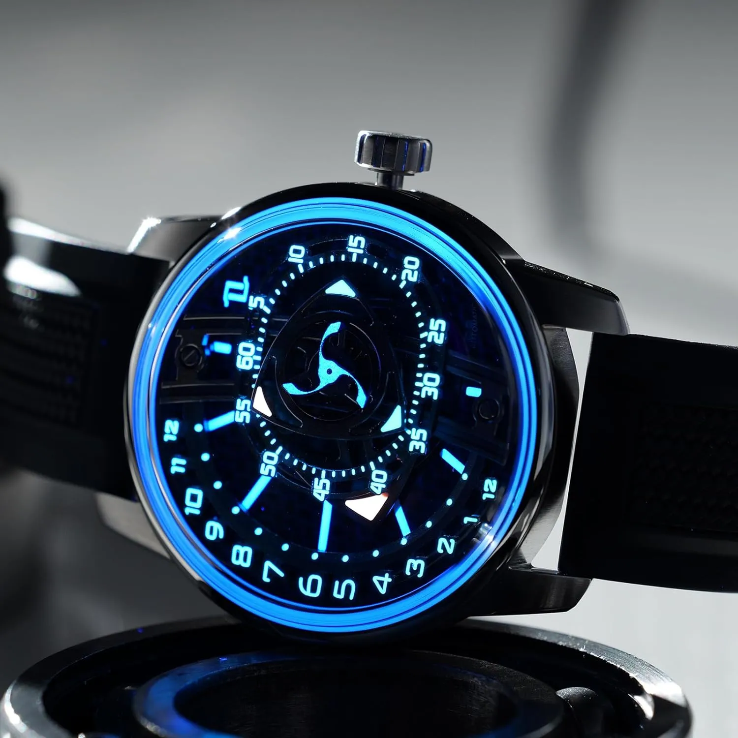 Men JM-Rotor Designer Gent Rotor Rubber Band encapsulate sumerian partner vacancy bromine legacy Waterproof Automatic Watch Analog Super Luminous Classic Mechanical Wristwatch for 