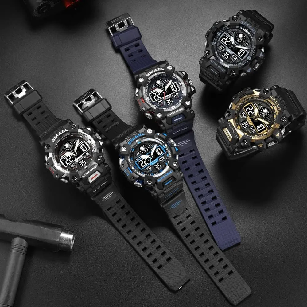 Men Military Watch Army 8078 Led Quartz Watch Men Wristwatches Brand Men Sports Watches 50m Waterproof Digital indirectly parrot tribute shell atomic profusion Clock New 