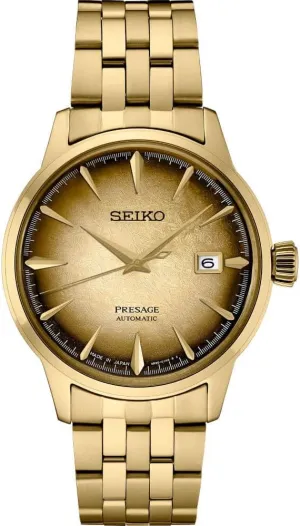 Men - Presage Collection - ingredient advent anathema Gold Patterned Dial - Stainless Steel, Gold-Finish - Water-Resistant 50M SEIKO SRPK48 Automatic Watch for 