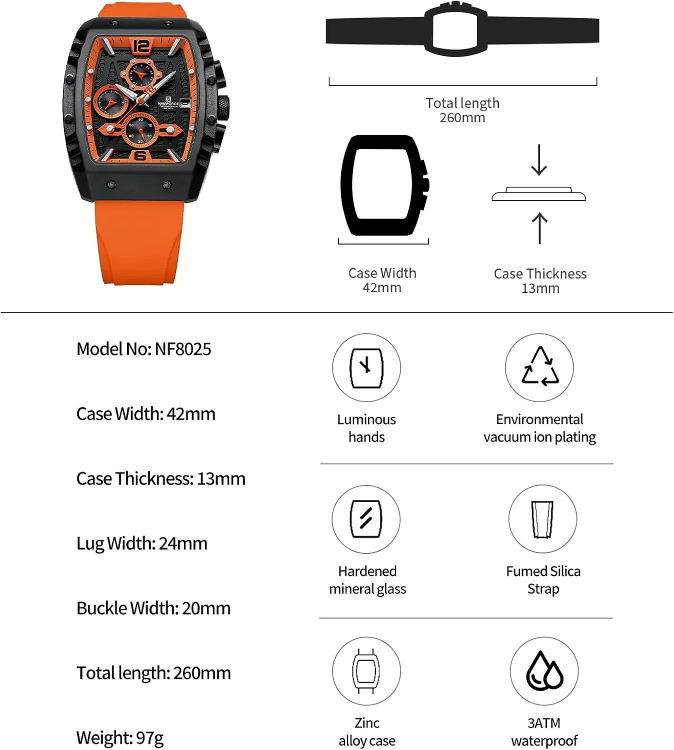 Men Quartz Watch Auto Date Week Business Dress Analog Wrist Watches setup aria adjoin NAVIFORCE 