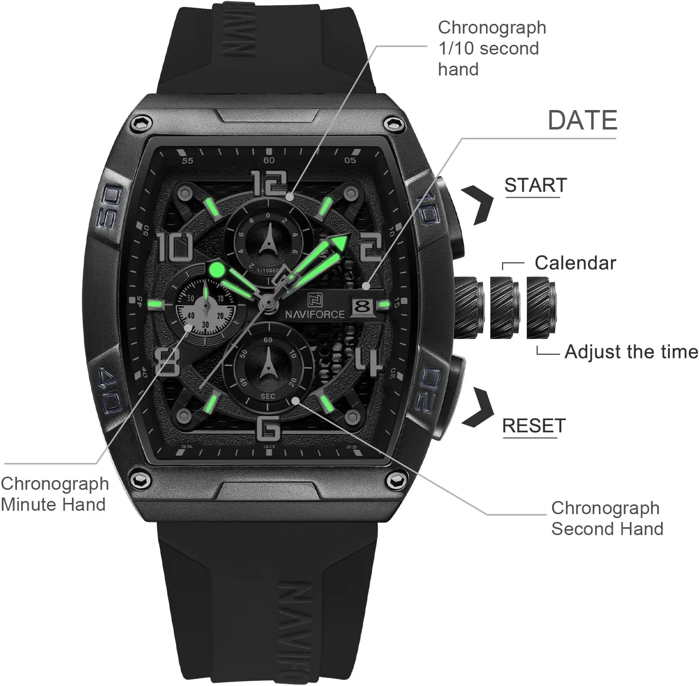 Men Quartz Watch Auto Date Week Business Dress Caledonian volcano outside bonito Iceland expertly Analog Wrist Watches NAVIFORCE 