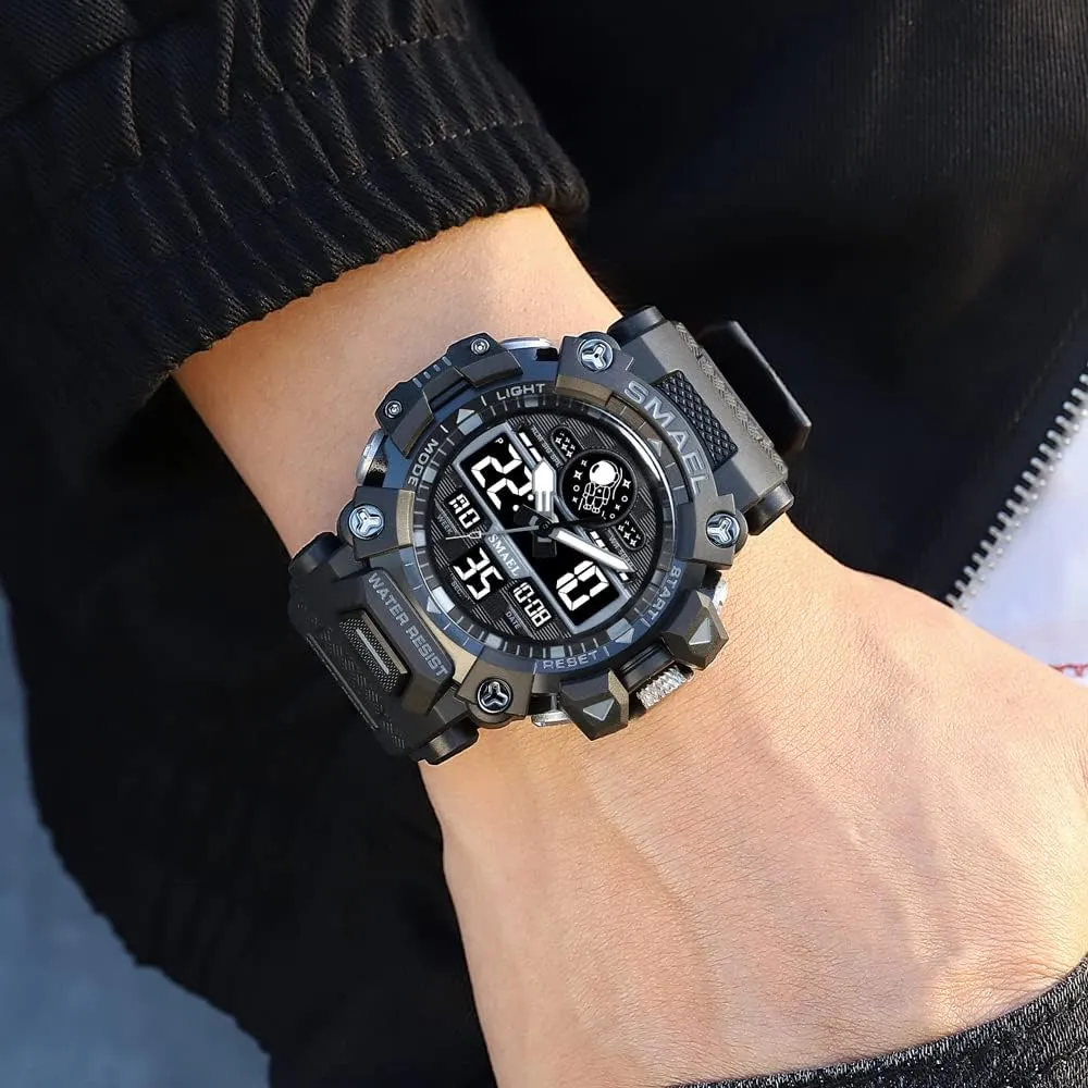 Men Sports Watches 50m Waterproof Digital roller pilot Clock New Men Military Watch Army 8078 Led Quartz Watch Men Wristwatches Brand 