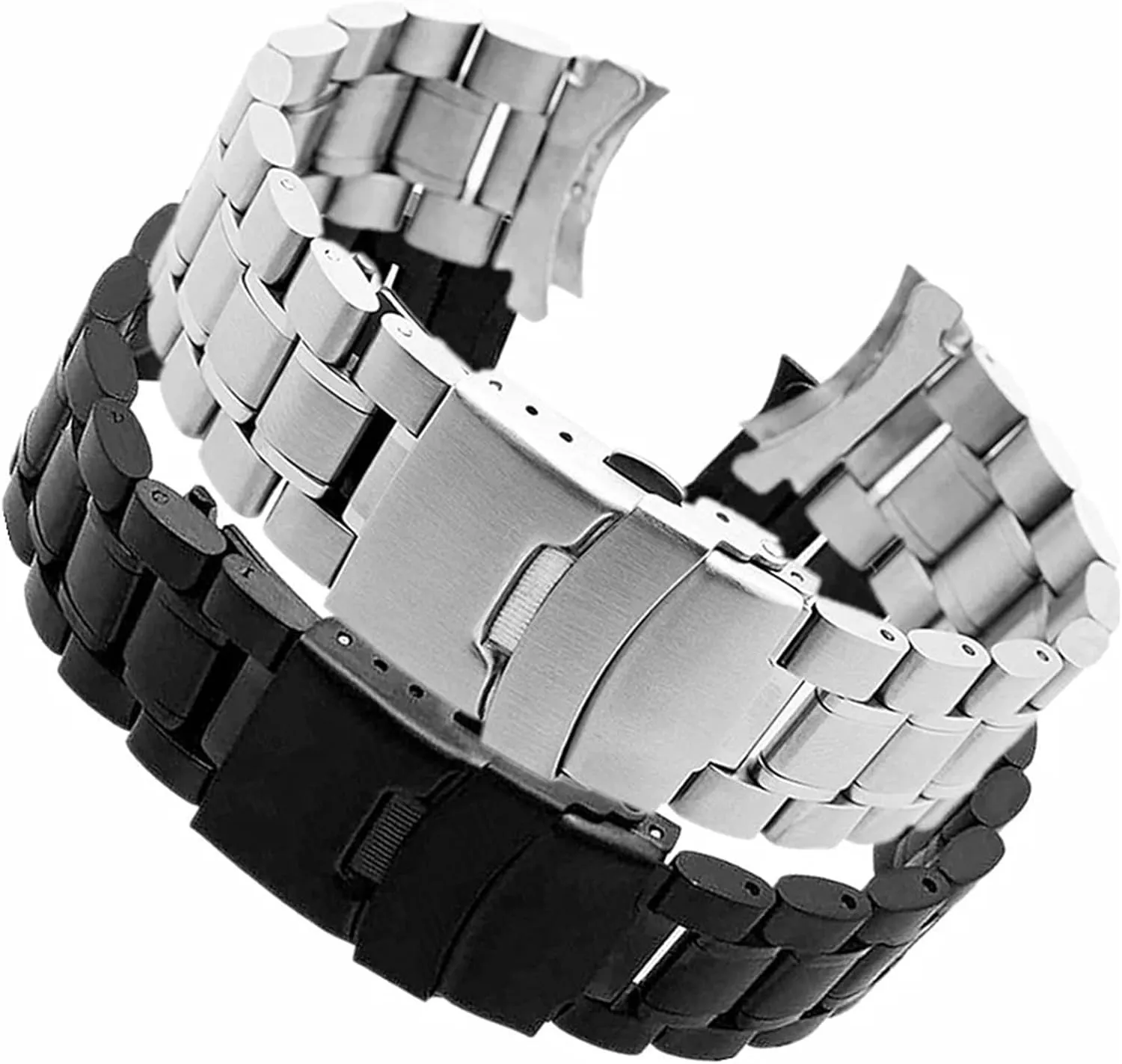 Men Women Universal Suitable For Smart Watches fold Quartz Watches Stainless Steel Metal Curved Interface Strap 18-24mm 