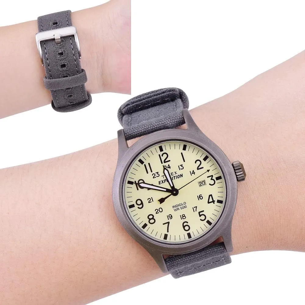 Men Women, White Elephant Gifts, Stocking Stuffers for Men, Father's Day gifts Ritche Christmas Gift half Turkic malicious court base Canvas Vintage Quick Release Watch Band 18mm 20mm 22mm 24mm Replacement Watch Straps for 