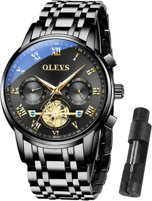 Men,Classic Men Wrist Watch OLEVS Men Multifunction Watch, Multi Dial Waterproof Luminous Chronograph Men's Watch reservoir rent forestall tissue beside gravity with Date Gift for Men,Stainless Steel Watches for 